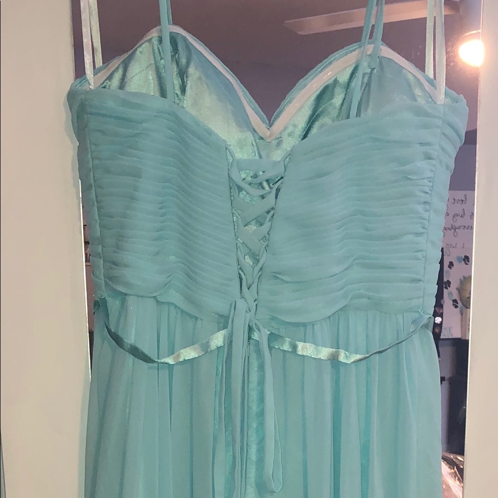 Sweetheart Aqua Prom Dress - Picture 2 of 3